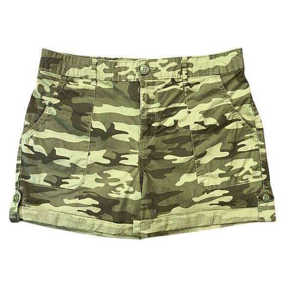 Sanctuary High-Rise Camouflage Mini Cargo Shorts Women's Large 32X5 - Picture 1 of 8